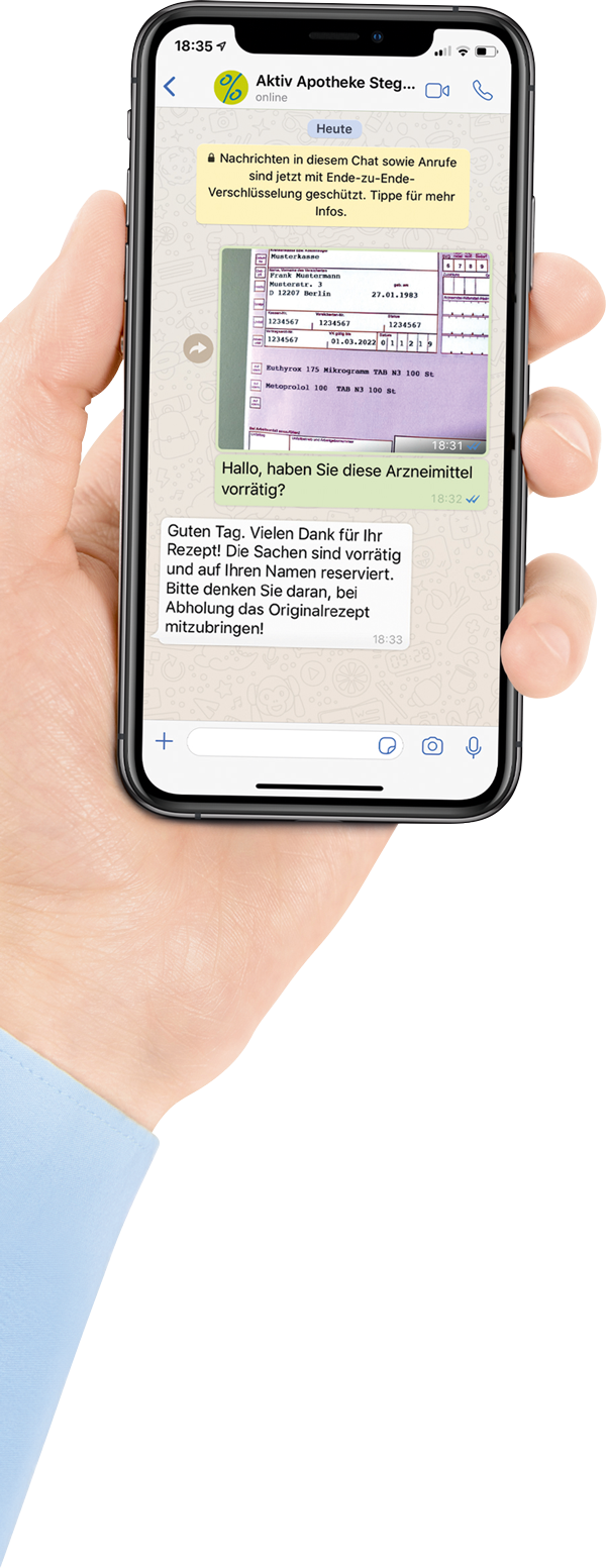 Rezeptvorbestellung mobil per WhatsApp, Threema, Signal, Telegramm, iMessage